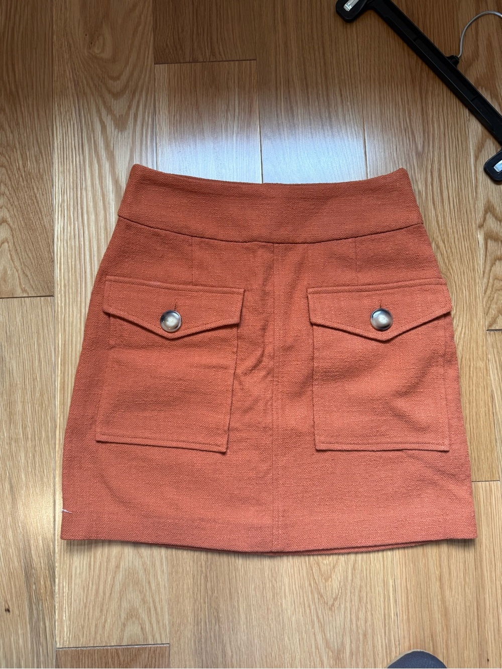Sezane Gillyne Skirt Brick Orange Pocket mini Skirt - Picture 8 of 12
